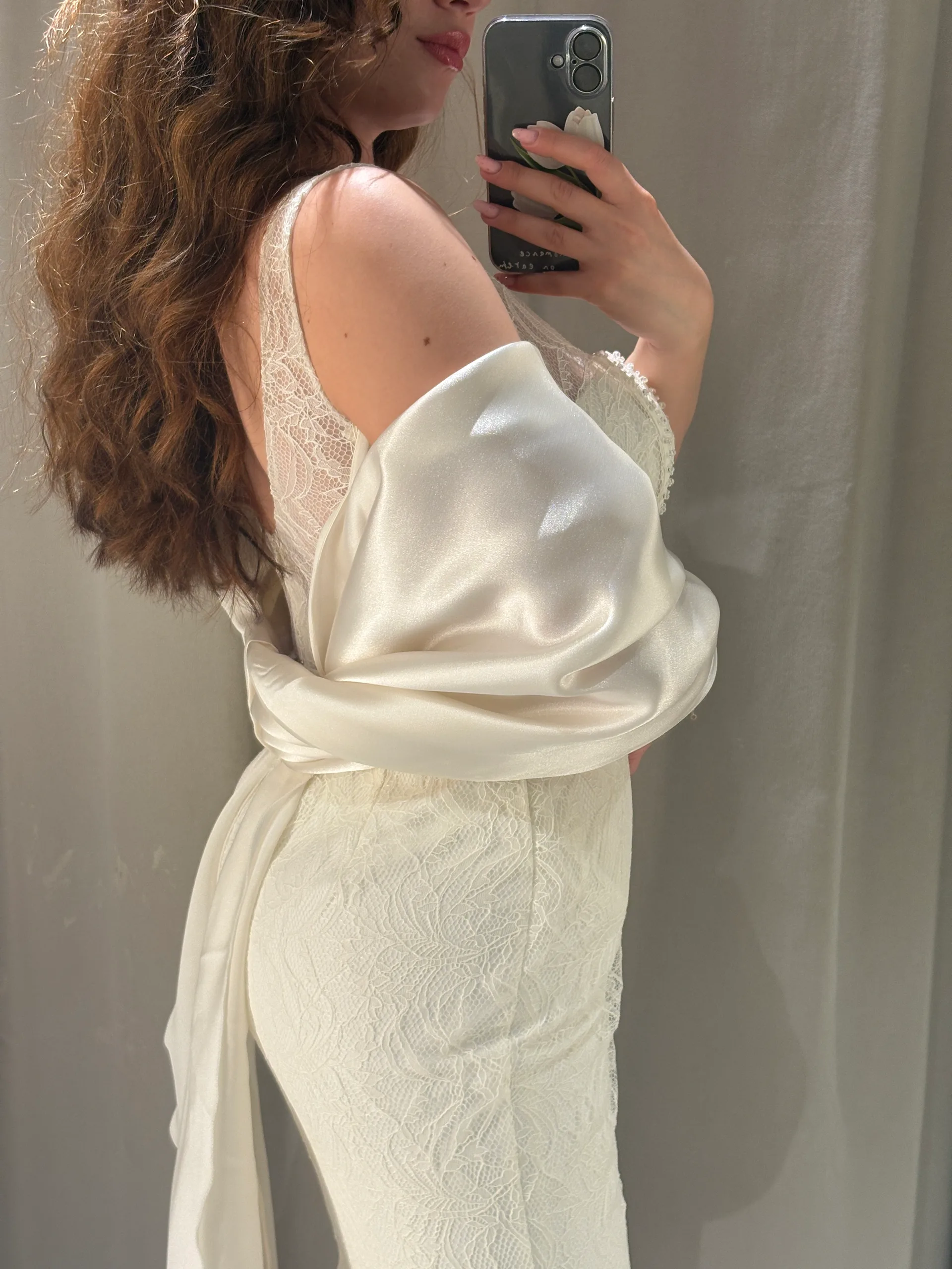 Rochie cununie civila din dantela cu pietre 3